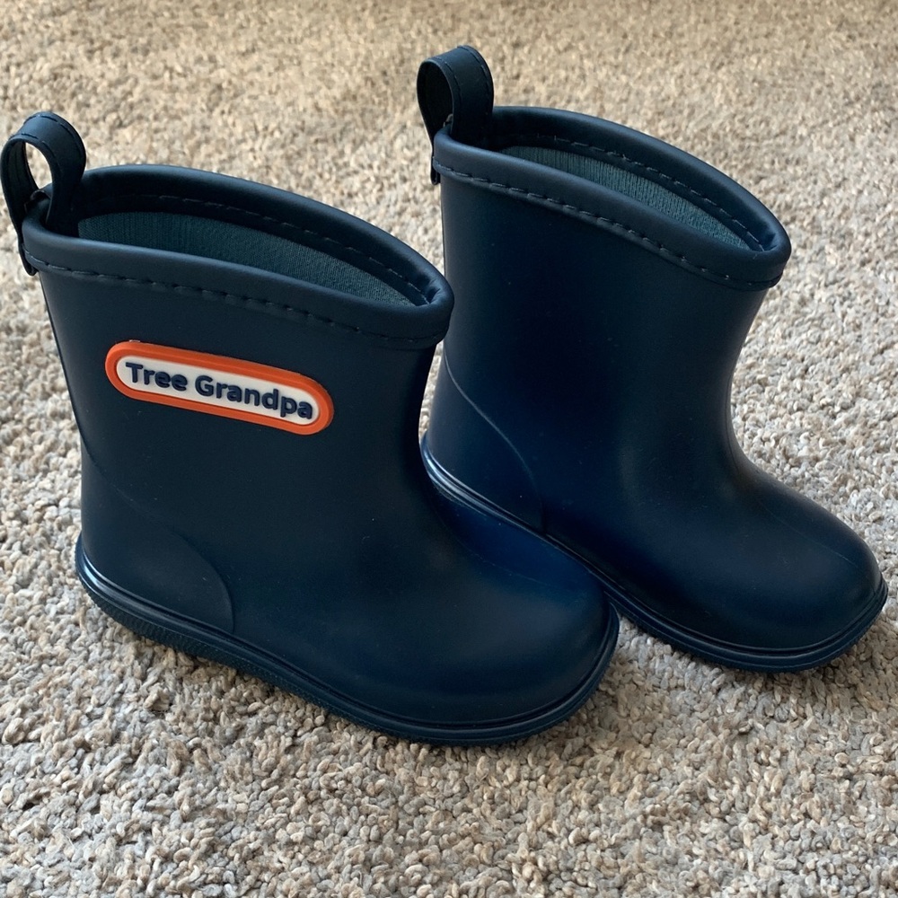 Kids Navy Rain Boots